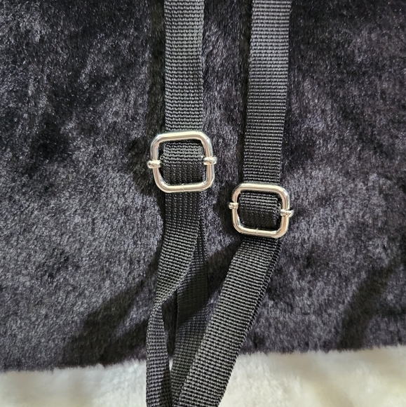 Disney Bioworld Mickey Mouse Black Red Faux Fur Faux Leather Mini Backback NWT - Picture 8 of 14